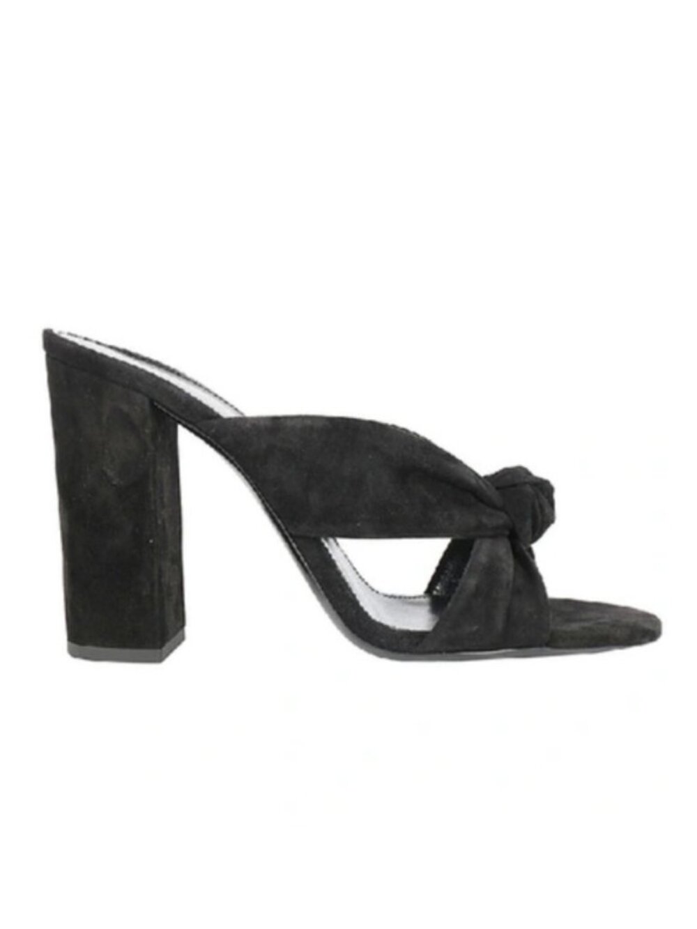 Saint Laurent LouLou 100MM Suede Mule Sandals Black EU 36/US 6